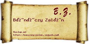 Bánóczy Zalán névjegykártya